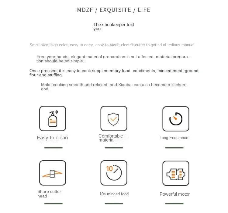 Handheld Electric 4-in-1 Vegetable Cutter Slicer - Stainless Steel Kitchen Accessory for Garlic Pepper Celery Ginger Meat with Brush